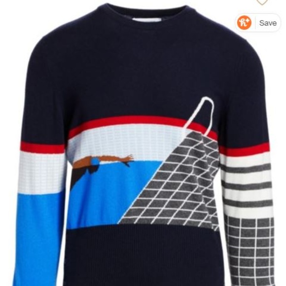Thom Browne, 4-Bar Poolside Intarsia Pullover